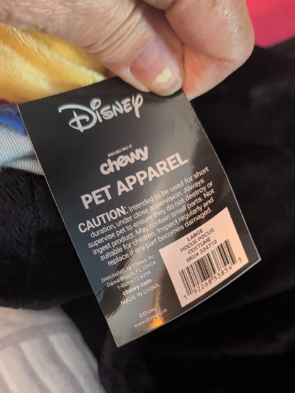 Disney Chewy Pet Apparel Large Dog Costume Hocus Pocus New
